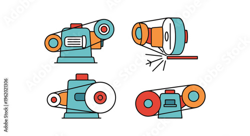 Belt Grinder Line art vector simple color pattern