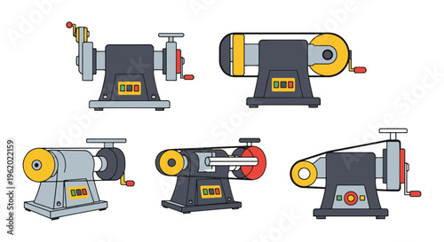 Bench Belt Grinder Line art simple abstract illustration