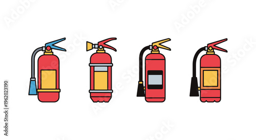 Fire Extinguisher Line art abstract clean illustration vector