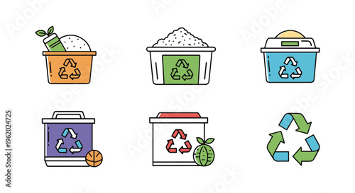 Bio waste recycle Line art clean abstract vector