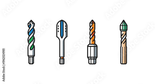 Drill Bits Line art vector simple minimal abstract