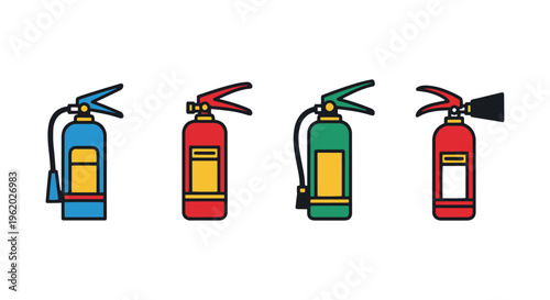Fire Extinguisher Line art modern abstract clean vector