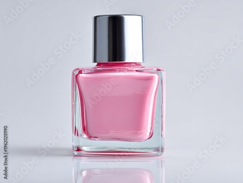 High resolution photo of a vibrant bottle of nail polish isolated on a white background for aesthetic