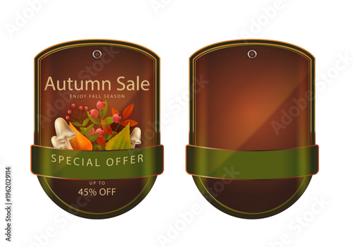 Premium eco product 100% organic bio green golden labels, badge, emblem, sticker vector design.