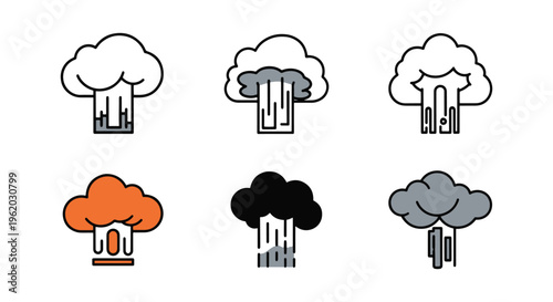 Cloud Vapor Column Line art creative color shapes vector