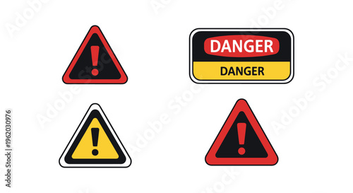 Danger Sign Line art vector clean shapes