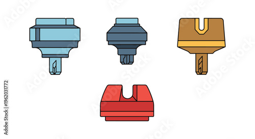 CNC Tool Holder Line art minimal clean illustration vector