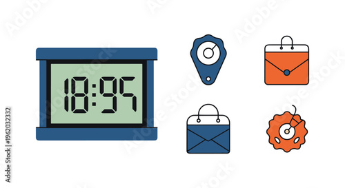 digital board Line art vector abstract simple illustration