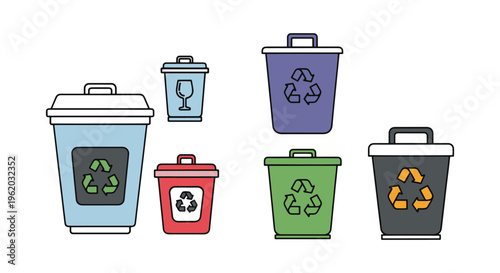 Glass recycle bin Line art abstract pattern design vector