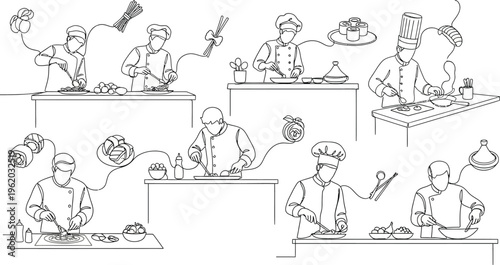 chef cooking illustration