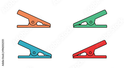 Alligator Clip Line art vector clean simple illustration