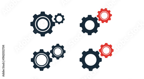 Gear mat Line art vector set simple graphic abstract