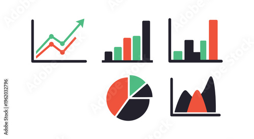 Data Chart Line art vector abstract colorful design
