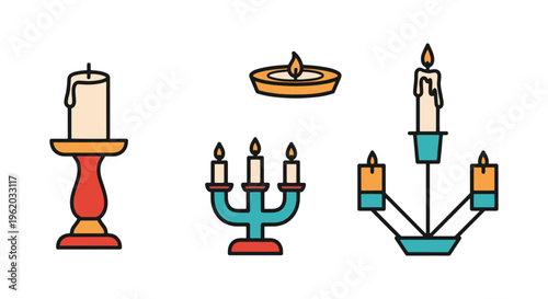 Candle Holder Line art vector abstract minimal shapes
