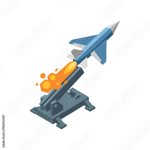 vector isometric of an unmanned aircraft being launched 010