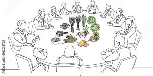 people sitting around a table with food