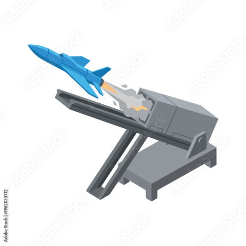 vector isometric of an unmanned aircraft being launched 06