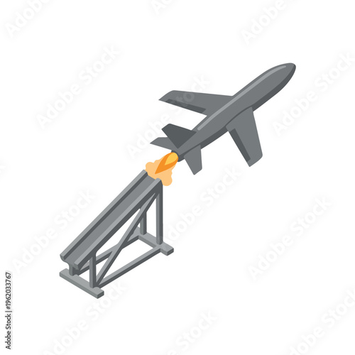 vector isometric of an unmanned aircraft being launched 07