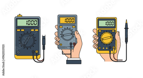 Digital Multimeter Line art simple abstract design illustration