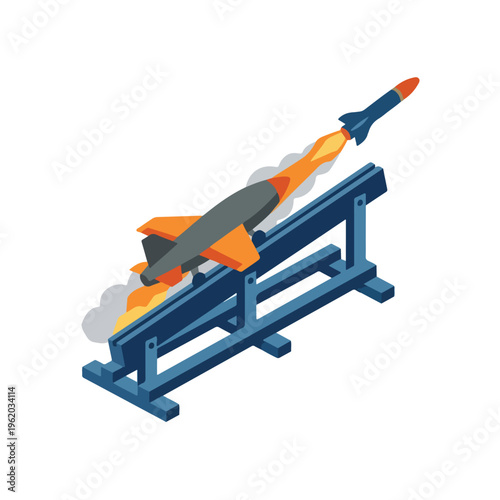 vector isometric of an unmanned aircraft being launched 6