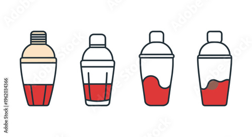 Cocktail Shaker Line art clean shapes illustration