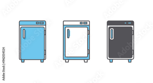 Deep Freezer Line art vector minimal colorful pattern illustration