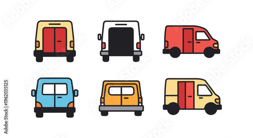 Delivery Van Door Line art clean abstract pattern illustration