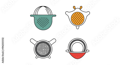 Cocktail Strainer Line art creative abstract minimal illustration