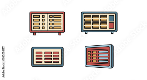 departure board Line art clean abstract vector design
