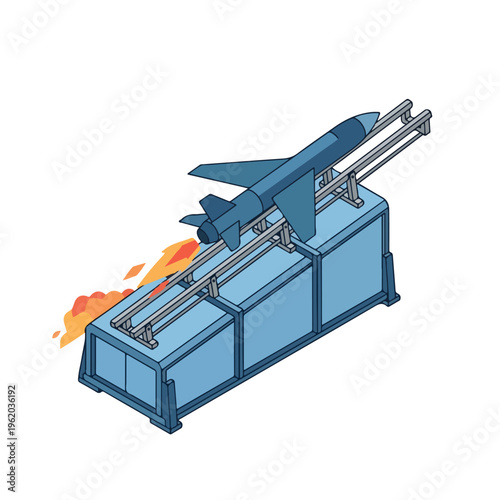 vector isometric of an unmanned aircraft being launched 002