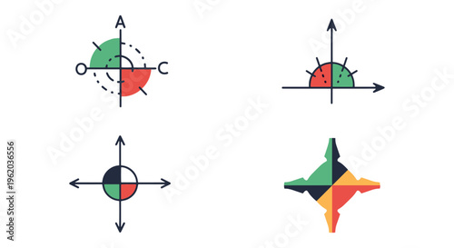 Coordinate Axis Line art modern abstract illustration