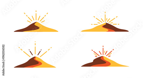 Desert Sand Burst Line art creative shape abstract vector