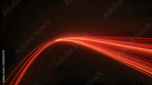 Abstract red light background with glowing motion lines and fast energy flow