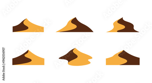 Desert Sand Drift Line art simple abstract shape vector