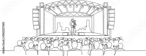 concert stage with crowd, live music event