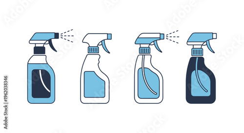 Disinfectant Spray Line art simple abstract shapes