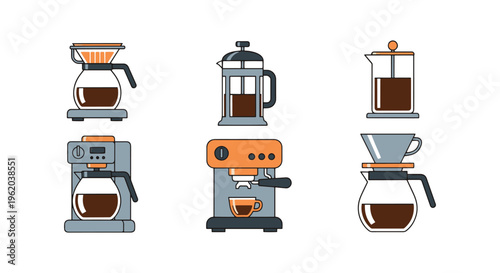 Coffee Maker Line art vector abstract minimal illustration