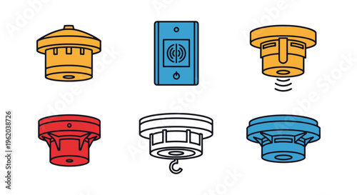 Carbon Monoxide Detector Line minimal shapes vector
