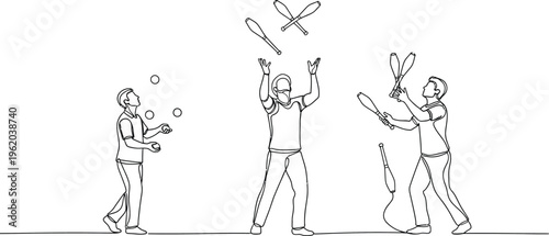 People playing with balls and rackets