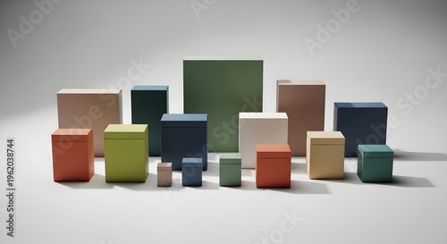 colorful geometric blocks arrangement with vibrant shapes for creative design