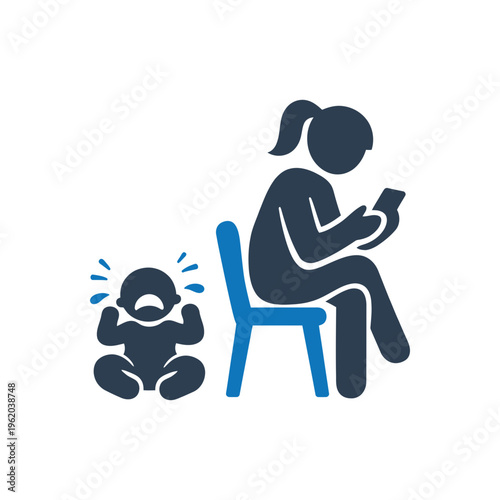 Neglected Crying Baby Phone Icon