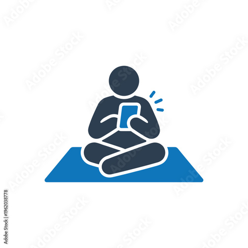 Sedentary Lifestyle Digital Absorption Icon