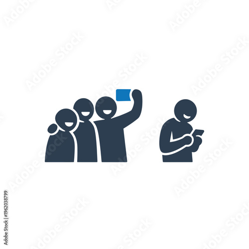 Social Exclusion Digital Distraction Icon