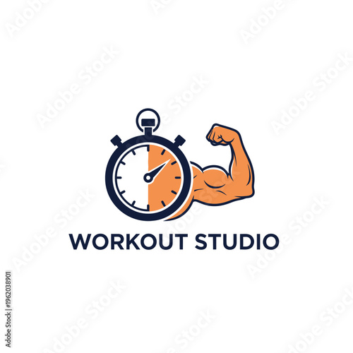 Fitness and exercise studio logo concept.