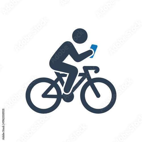 Dangerous Cycling While Texting Icon
