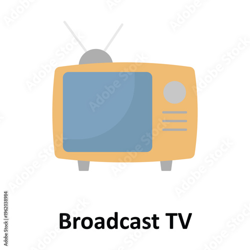 Broadcast TV Vector icon which can easily modify or edit