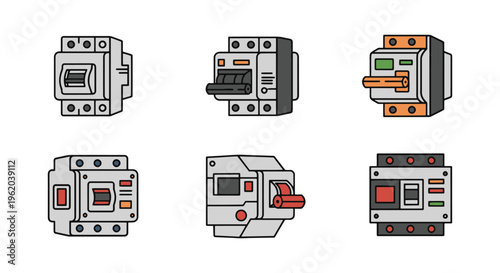 Generator Circuit Breaker Line abstract clean shapes illustration