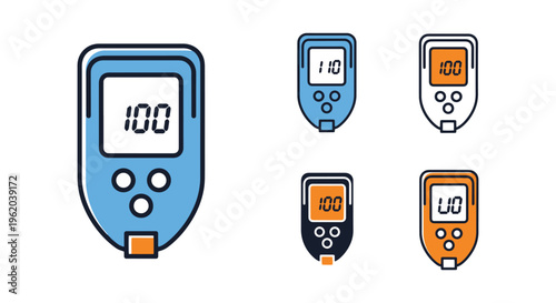 Glucometer Line art vector clean color pattern