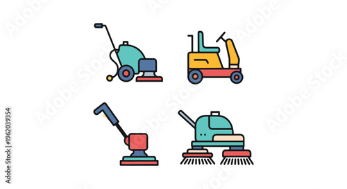Floor Polisher Line art vector minimal simple shapes