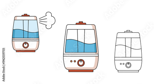 Humidifier Line art vector abstract colorful shapes illustration